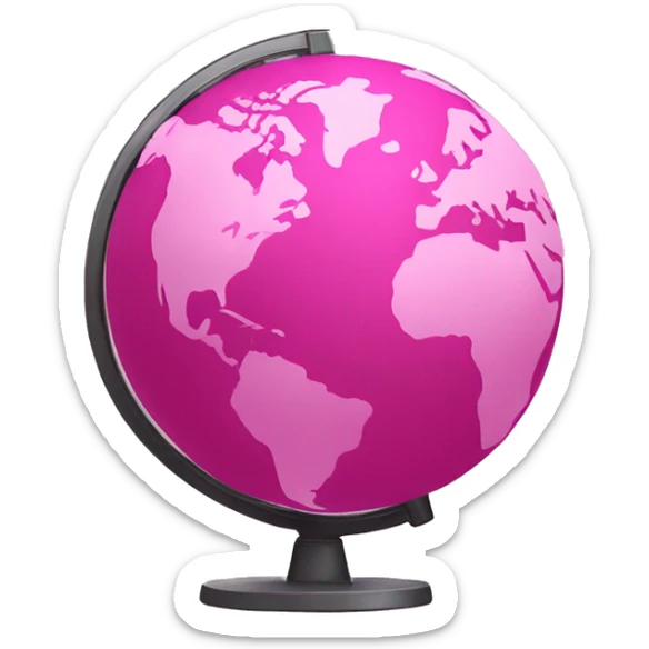 pink globe  sticker