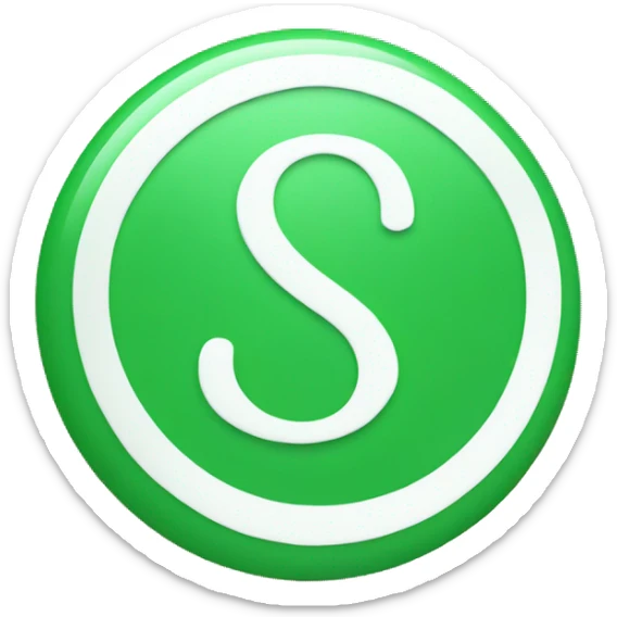 Make me an emoji of a green circle with the letter S in white sticker