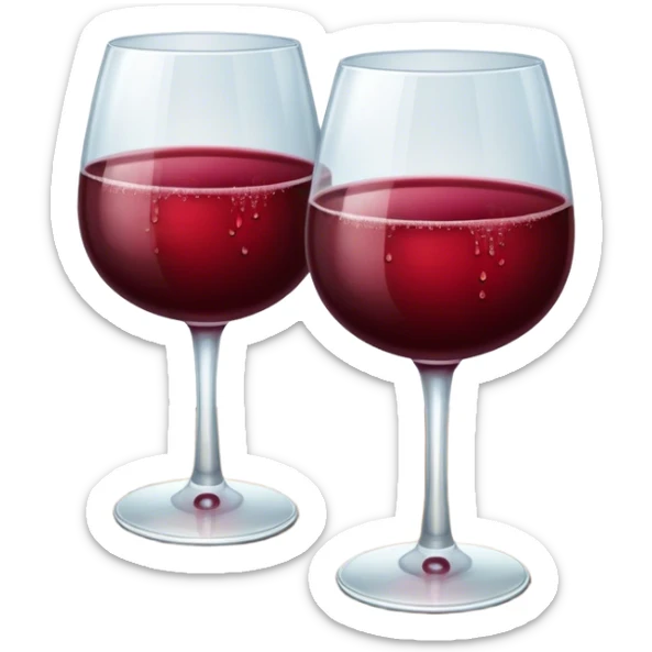 two glasses of burgundy sticker