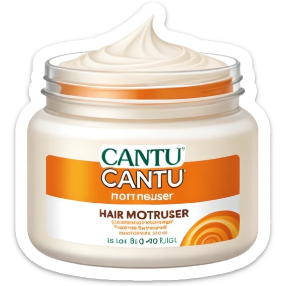 Jar of Cantu Hair Moisturiser, no lid, cream swirl sticker