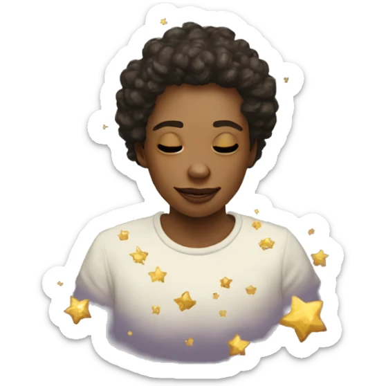 Person wearing t shirt filled with vintage detailed golden stars galaxies celestial sticker