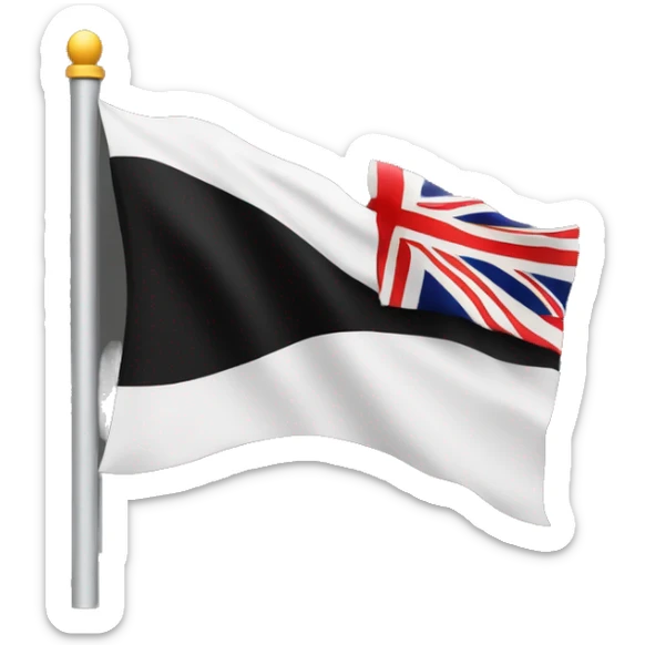 Flag emoji of, Flag for White color on top, middle on black color, below on black color  sticker