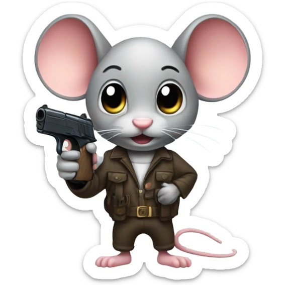 Mouse, gun sticker