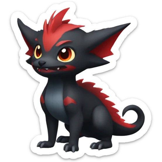 Cute cool black red nargacuga animal hybrid Fakemon full body sticker