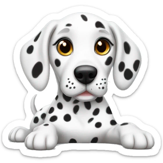 Dalmatian puppy laying sticker