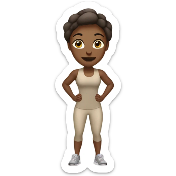 Personal trener at the gym girl beige color palette  sticker