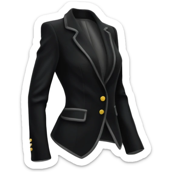Realistic isolated side view of a velvet feminine fashion blazer jacket. sticker
