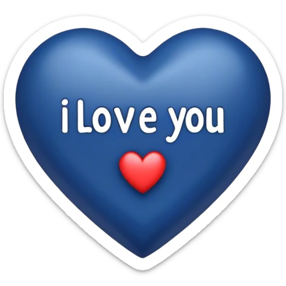 Dark Blue heart with the words I Love You Ry in the middle  sticker