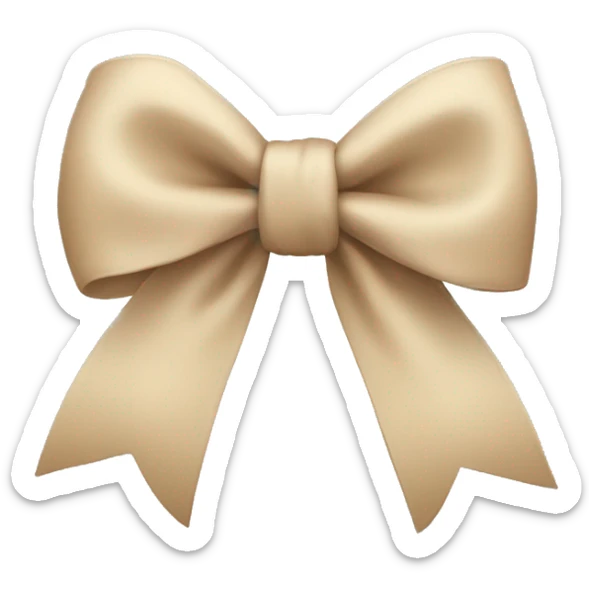 Beige bow sticker