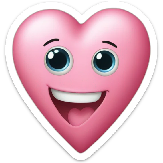 Heart with a sweet face with arms and legs coming out of it sticker