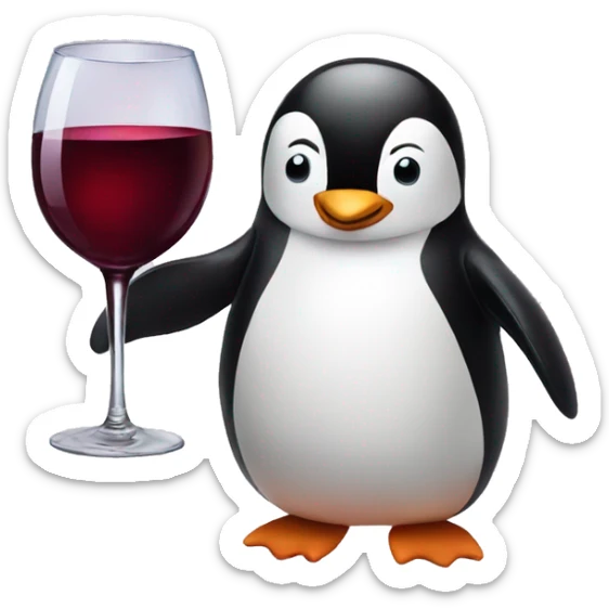 Penguin with wine  sticker