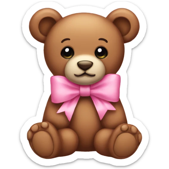 teddy pink bow sticker