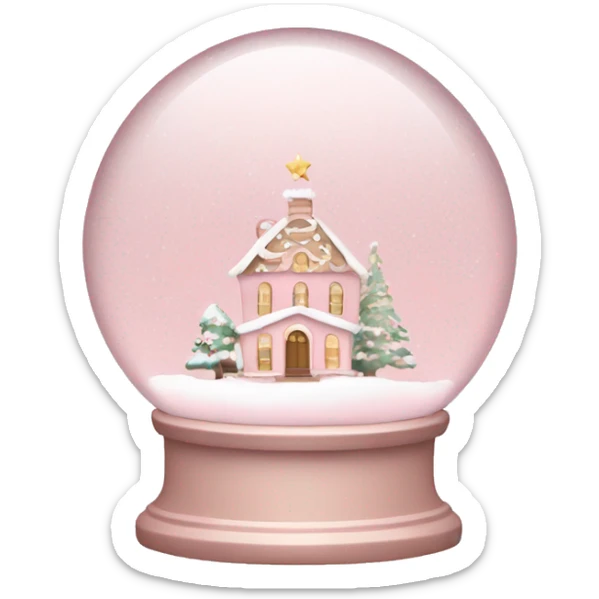 Pale Blush Pink Christmas snow globe  sticker