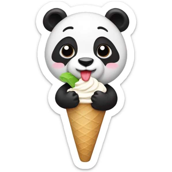 Panda eating ice cream sticker