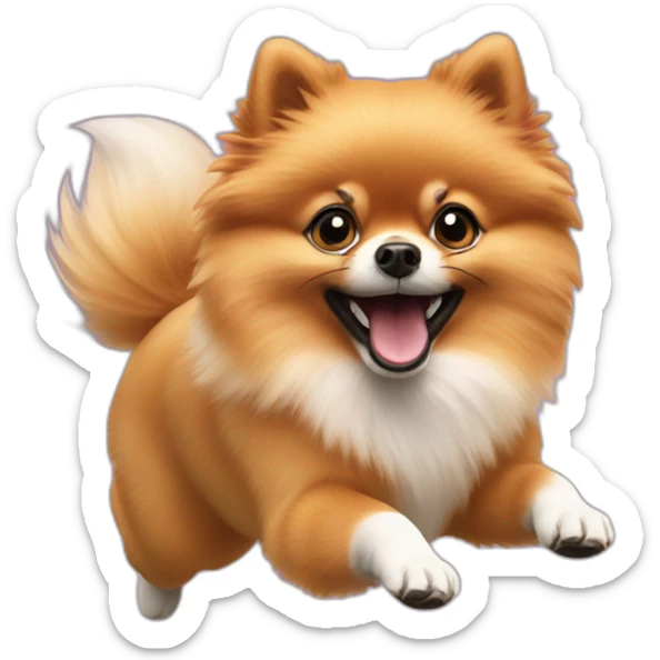 jumping pomeranian sticker