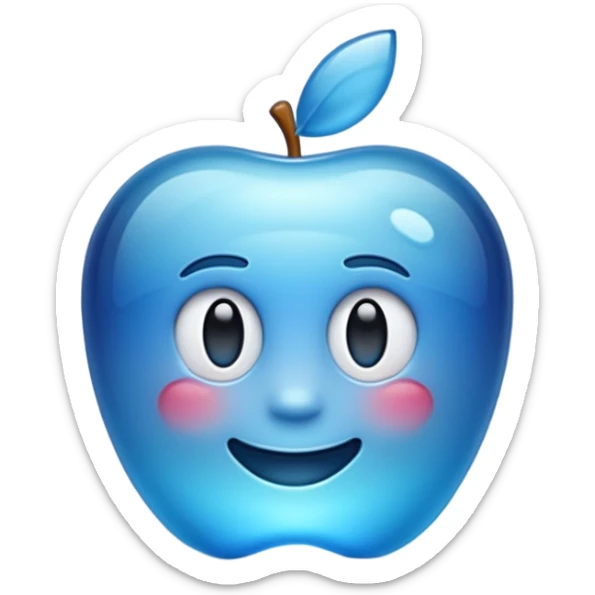 Make a standard set of emoji (all) in the style of glass from Apple, volumetric with a 3D effect and a transparency effect, and a small one with a blue gradient or light blue sticker
