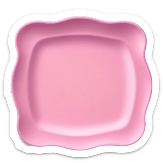 pink plate with wavy edges sticker