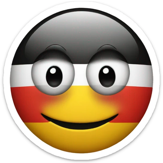 emoji smile but the smile is huge and creepy German flag sticker