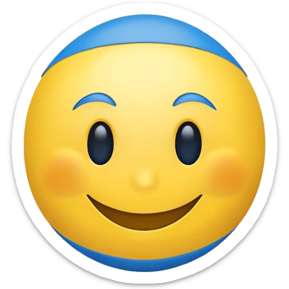 Ukrainian smiley face with blue and yellow colors of the Ukrainian flag sticker