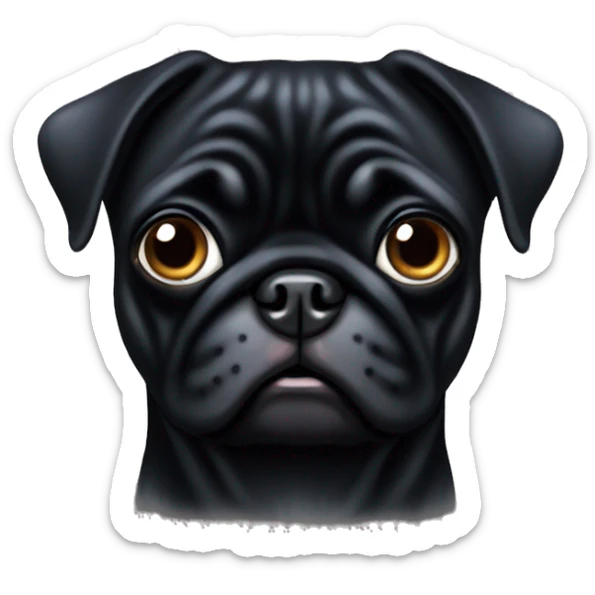Black pug sticker