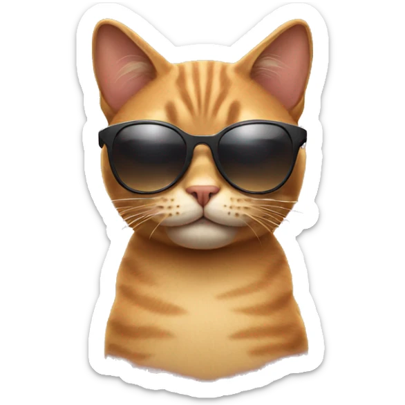 Cat with sunglasses sticker