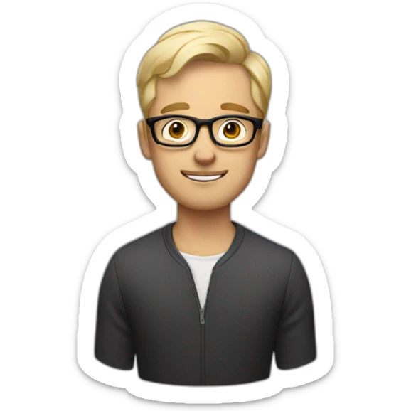 blonde man with half rim glasses sticker