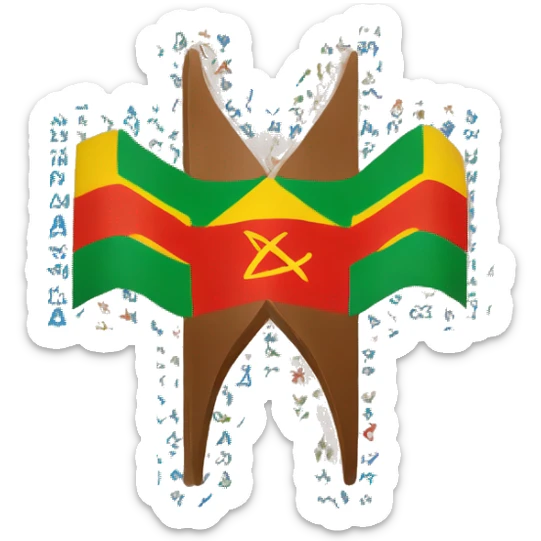 amazigh north africa flag with the tifinagh symbol in the middle and the shape should be like the IOS emoji sticker