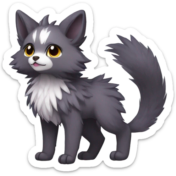  High quality Cute Cool Kawaii edgy Pretty Chibi Fantasy Fur-Sona Fakemon Animal Creature Full Body sticker