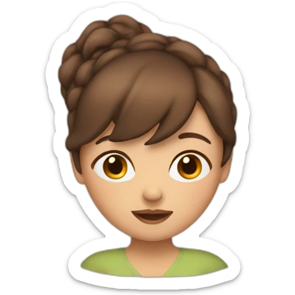 brown hair pregnant woman with bang sticker