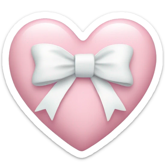 Pastel pink heart with white bow sticker