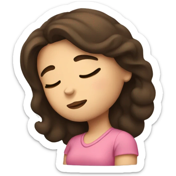 Brunette girl sleeping sticker