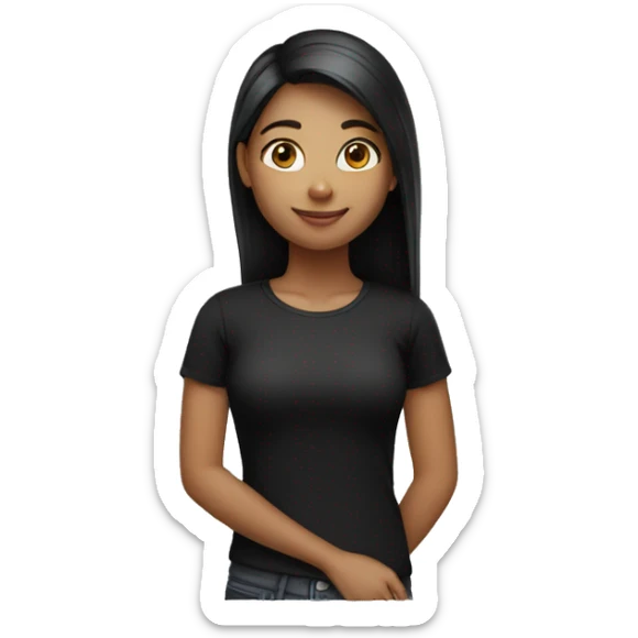 Girl in black shirt  sticker