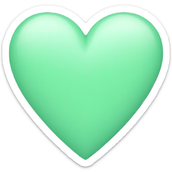 Pastel green heart sticker