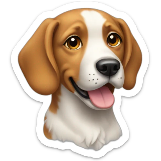 Dog wearing dog  sticker