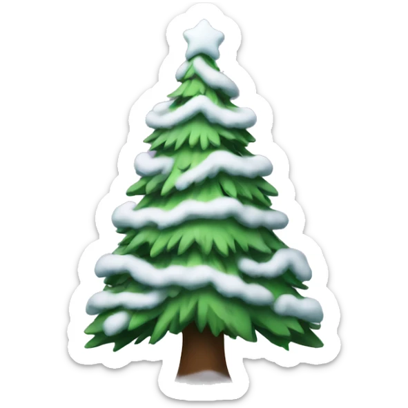 christmas tree with snow sticker