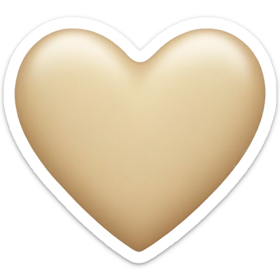 Soft Beige Heart – A heart in a gentle beige or creamy tone, symbolizing warmth and calm love. sticker