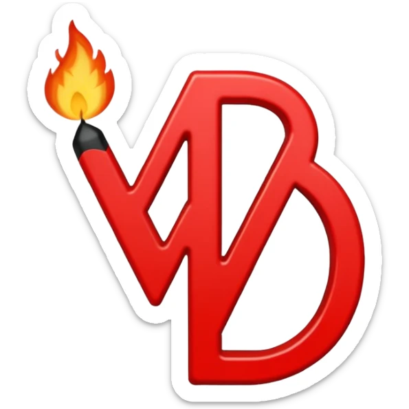 Punto negro adentro un símbolo de encendió en  Blanco y alado una letra N en rojo sticker