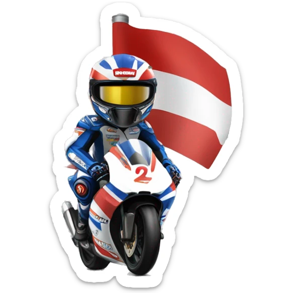 supersport motorcycle guy helmet holding indonesia flag racing motogp sticker