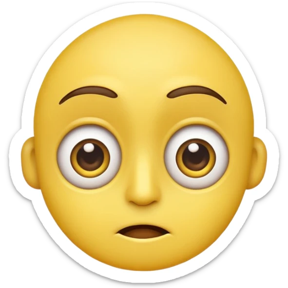 cartoon sticker of a colorful and cheerful confused and puzzled emoji, no text, suitable for WhatsApp and Instagram sticker