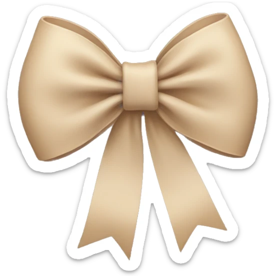 Beige bow sticker