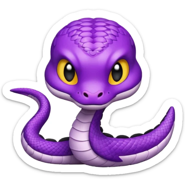  i want a animated emoji with the text "'Lil Viper sorry" for a little purple cute viper sticker