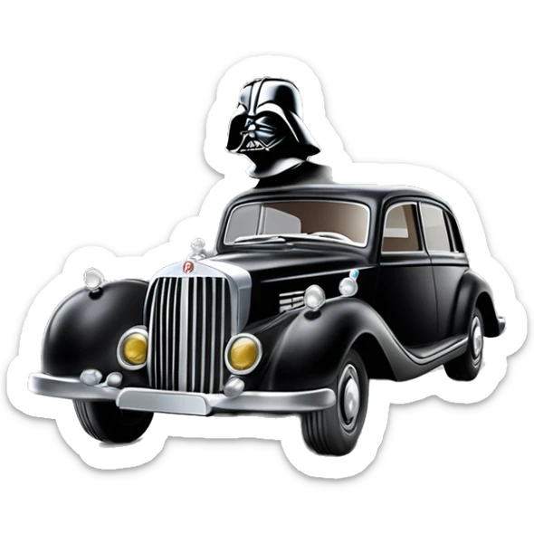  Darth Vader’s 1943 hot wheels WW2 Mercedes German Staff Officer’s 4-door Car sticker