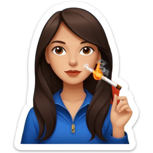 Windmill with on the top of the building a dutch flag and a white girl with long dark brown hair smoking a joint without filter. sticker