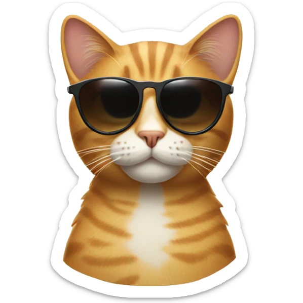 Cat with sunglasses sticker