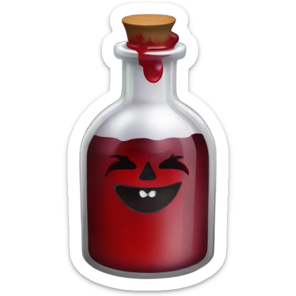 a stylish potion bottle with blood and a gothic lid, perfect for a vampire girl theme." sticker