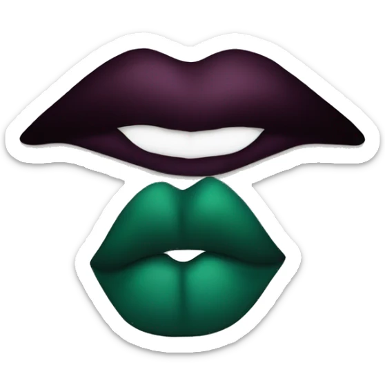 Lips of a dark emerald color in the form of a kiss sticker