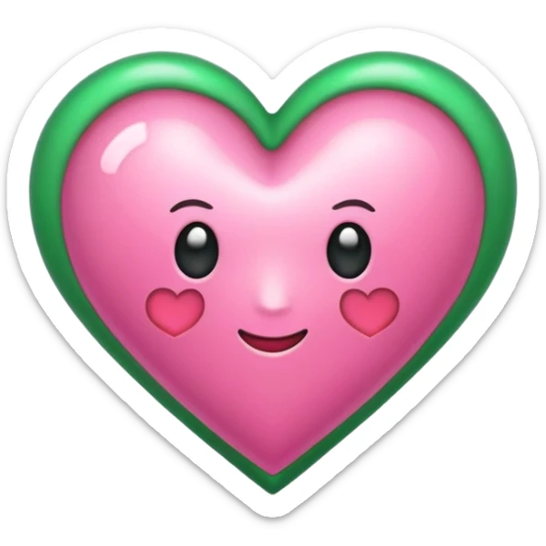 puedes hacer un corazón rosa con un lazo verde?, que sea parecido a este “💝” pero con el lazo verde  sticker