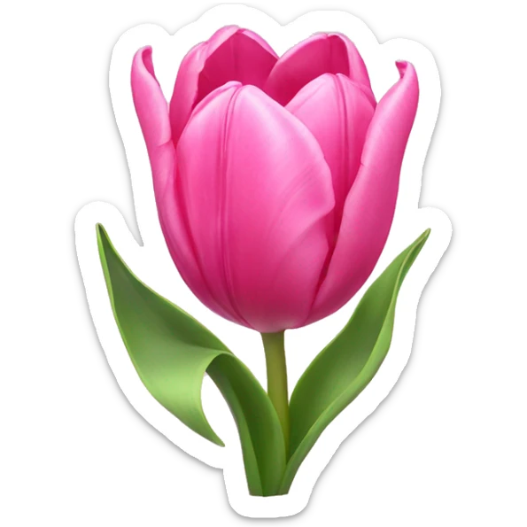 Pink tulips with a bow sticker