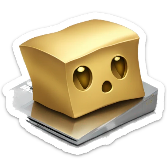 gold skin, floating laptop, just the head of the designer, no body sticker