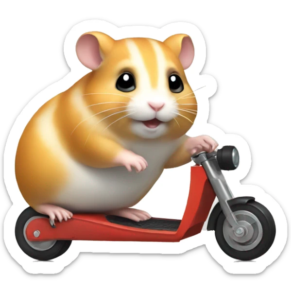 hamster on motorroller sticker